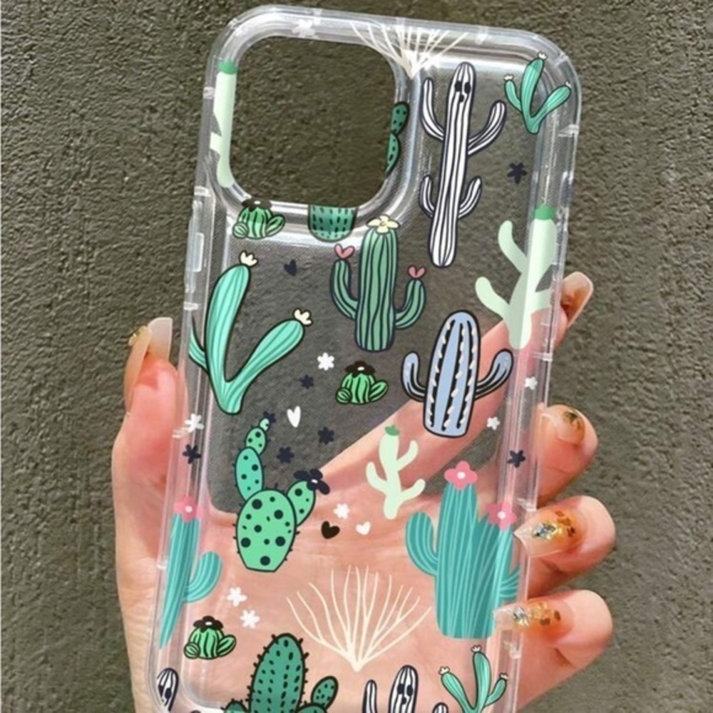 ⚠️Clearance🫧iPhone 13/Pro/Pro Max Cute Clear Cactus iPhone Case Brand New - Picture 3 of 4